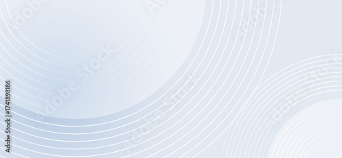 Pale blue background features concentric circles, creating a soft, subtle pattern with intersecting arcs and lines, perfect for abstract designs and minimalist modern aesthetics