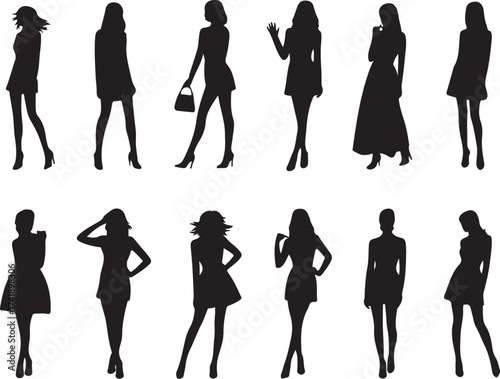 Fashionable women silhouettes for your design project
