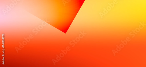 An abstract background features a vibrant gradient transitioning from warm yellows to intense oranges, with a sharp red geometric shape near the top adding a dynamic contrast to the smooth colors
