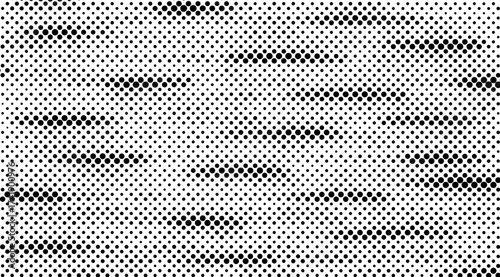 This high-contrast image features a halftone pattern with wavy lines of varying black dots against a bright white background, creating a visually dynamic and retro-inspired effect