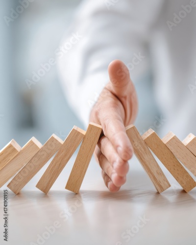 Professional Patient Safety Intervention with Hand Stopping Domino Effect Authentic Risk Management for Modern Healthcare Marketing Campaigns