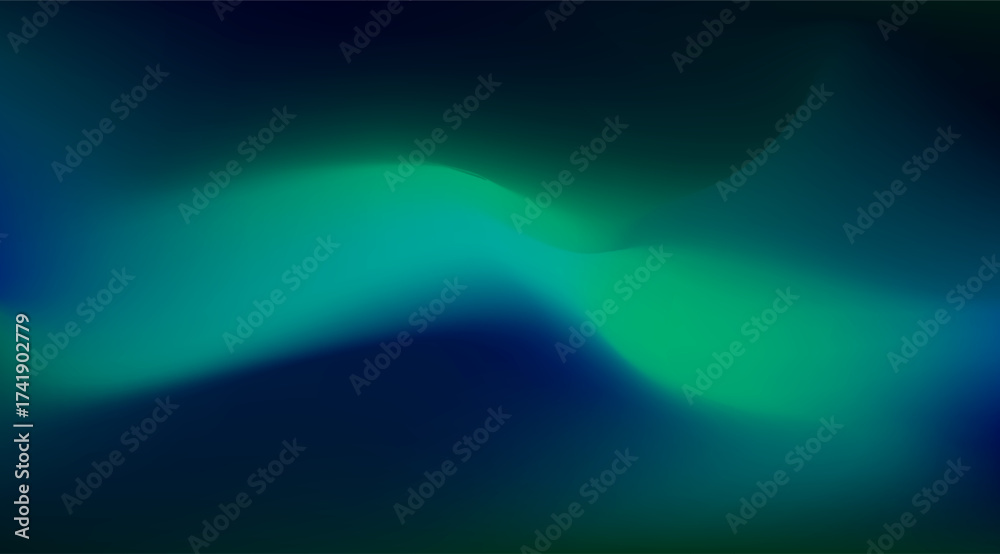 Fototapeta premium This image features a mesmerizing gradient of deep blues and vibrant greens blending seamlessly to create smooth, abstract, wave-like shapes perfect for a dynamic background design