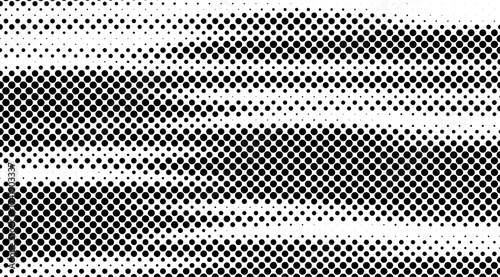 Monochrome halftone pattern featuring varied black dot sizes on a clean white background, creating striking contrast and textured visual effect ideal for modern design applications