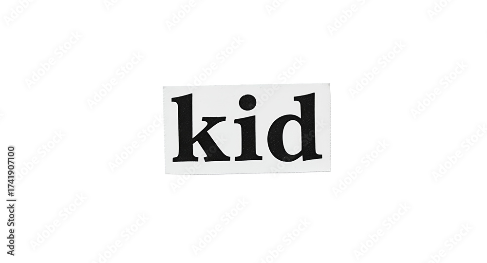 Obraz premium Word kid on a white background