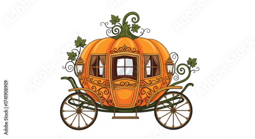The magical pumpkin carriage transformation and its enchanting journey.
