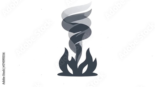 Abstract fire tornado or whirlwind animation icon.