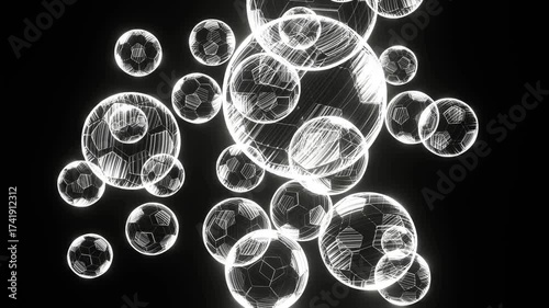 Holographic Soccer Balls.
A 3D animation of multiple rotating holographic soccer balls. Perfect for sports, technology, gaming, or futuristic themed projects.