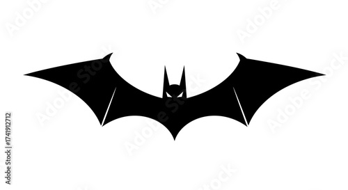 Iconic batman bat symbol silhouette dark knight vigilante superhero emblem for graphic design and branding isolated on white background