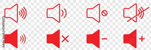 Speaker icon logo design. volume sign and symbol. loudspeaker icon. sound symbol. volume icon, Sound volume icons set with different signal levels Аn icon that increases and reduces the sound. 