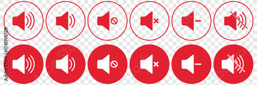 speaker icon set. noise icons symbol. sound level. silent signs. Volume symbol. Speaker with Three Sound Waves, Vector isolated Volume icon set in black outline. Volume icon. Audio icon set Speaker ic