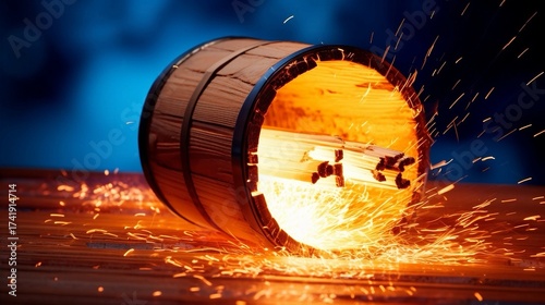 A fuse burning quickly toward an unmarked barrel, illustrating aggressive investments or untested markets where the timeline for success is dangerously short and volatile.