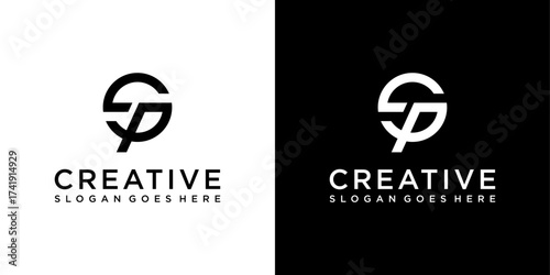 SP or PS initial letter logo design vector.