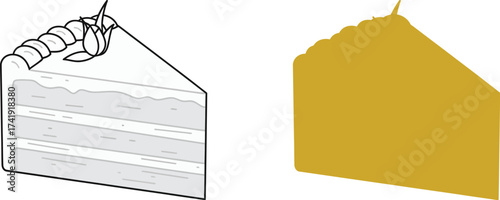 Delicious cake slice illustration dessert bakery sweet treat food