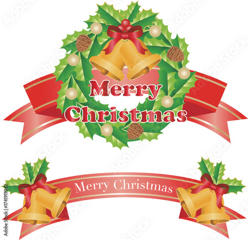 Luxury Holiday Wreath Decoration Vector Illustration