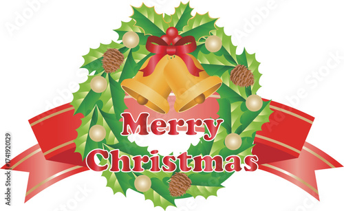 Luxury Holiday Wreath Decoration Vector Illustration