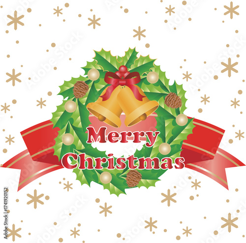Luxury Holiday Wreath Decoration Vector Illustration