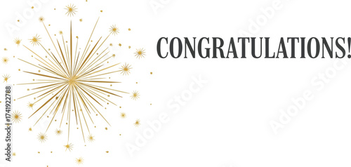 Congratulations card with gold starburst design for celebration