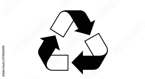 Universal recycle symbol icon clean minimalist design environment sustainability concept arrow loop symbol for eco friendly practices resource conservation isolated on white background