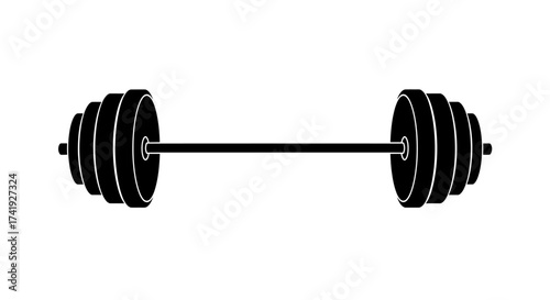 Dynamic barbell silhouette for fitness workouts and strength training equipment sports recreation exercise gym equipment weightlifting equipment isolated on white background