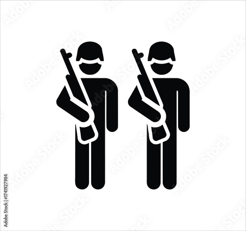 Military set of web icons in line style. Soldier, war, weapon, army, helicopter, rocket, pistol, rifle, grenade, knife, revolver, dynamite, helmet, defense, and combat symbols. Outline vector illustra