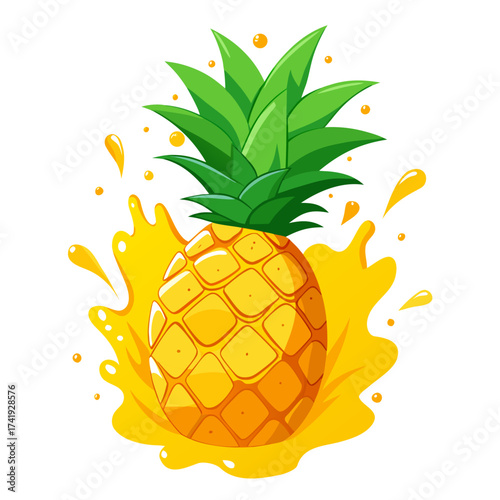 Pineapple Splash Vector