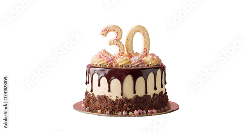 Celebration Cake with Number 30 Topping