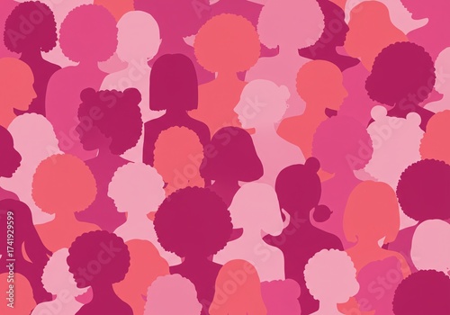 Diverse Pink Silhouettes