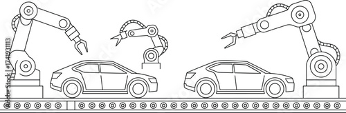 Car, manufacturing, robot, automation, assembly line, factory, industrial, machinery, conveyor, vehicle, production, engineering, technology, 