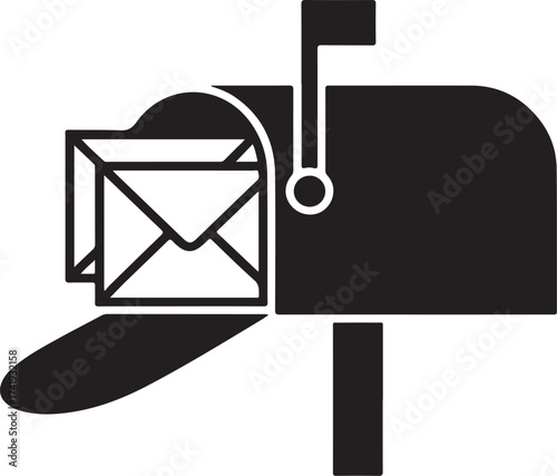 Christmas Mailbox Silhouette Vector