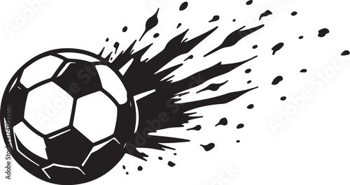 Dynamic soccer ball motion splash art