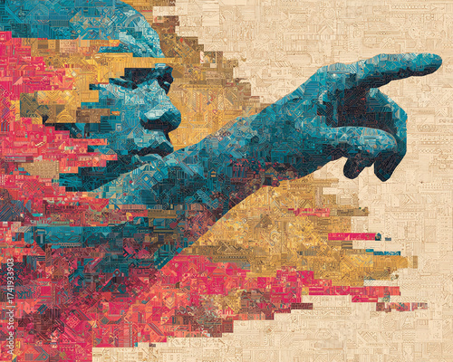 Mysterious ringed celestial body illuminating the sky with a cosmic glow above the clouds