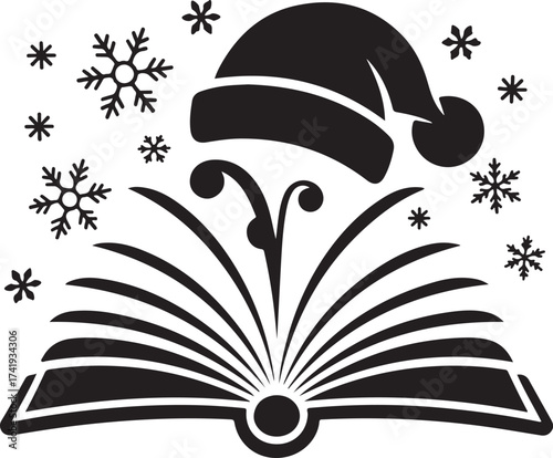 Christmas Reading Silhouette Vector Design