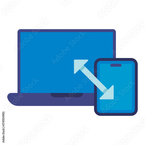 device responsive flat icon