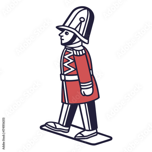 Stylized Toy Soldier Illustration on White Background