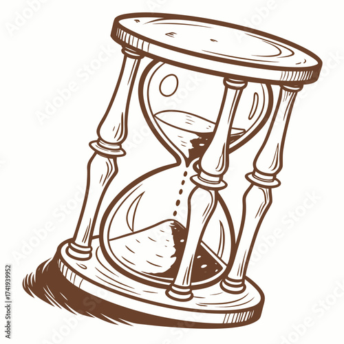 Vintage Hourglass Illustration Time Passing