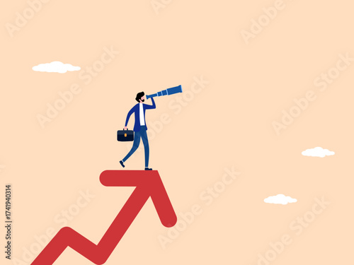 Investment opportunities and prospects, business people have a vision for growth or career development