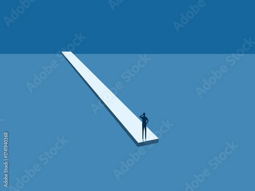Difficulty, businessman on a risky path