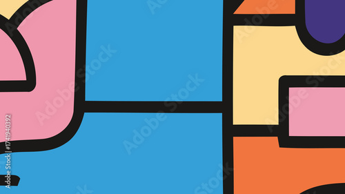 Vibrant Contemporary Abstract Graphic Background with Bold Colors