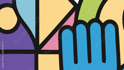 Vibrant Abstract Geometric and Organic Shapes Background