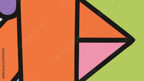 Vibrant Abstract Geometric Pattern with Bold Colors and Lines