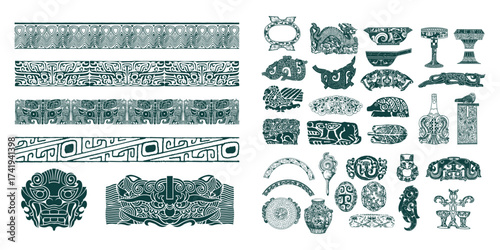 Chinese Traditional Bronze Pattern Vector Design