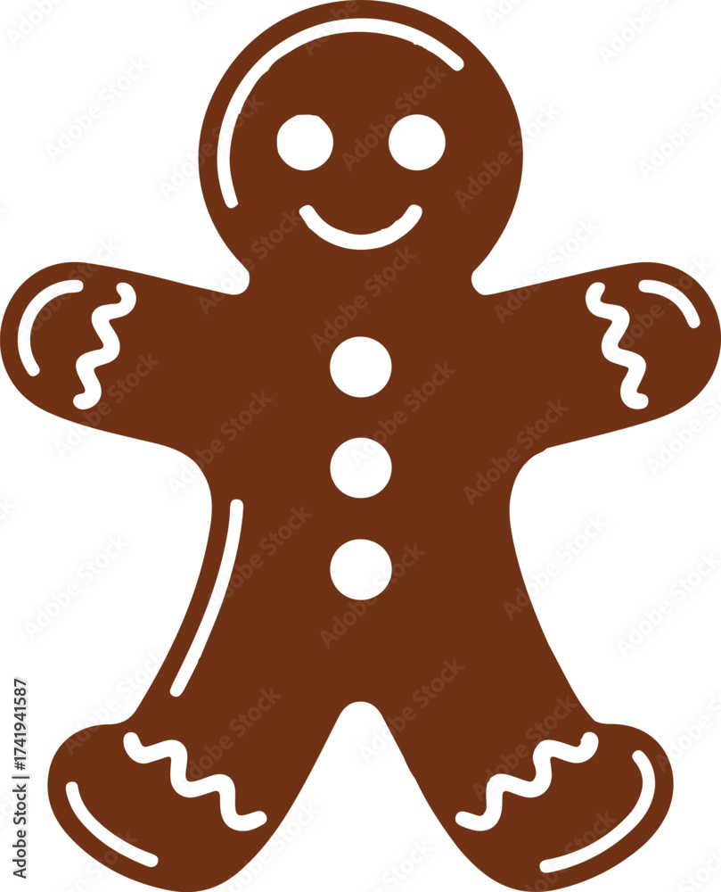 Obraz premium Gingerbread Man Silhouette Vector Design