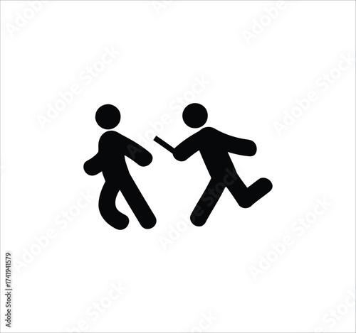 Man standing, walking, and running icon set. People symbols showing person in motion and posture. Human figure standing, walking, and running poses. Outline vector illustration.