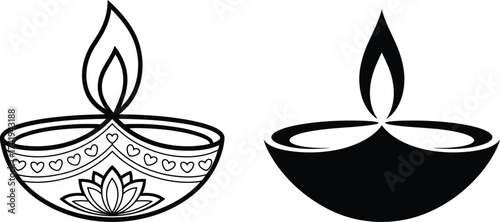 Traditional diya oil lamp designs festive celebration light symbol religious hinduism diwali festival