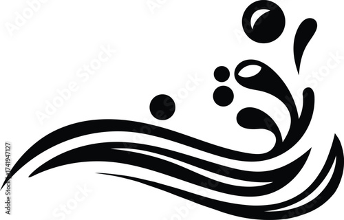 Cartoon Water Splash Effects Vector Set – Fluid Dynamic Droplets, Aqua Waves, Minimalist Sea Line Art, Water Drop Icons, and Dermatology Hand with Water Design Elements for Animation and Visual Effect
