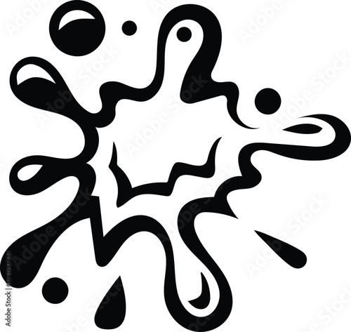 Cartoon Water Splash Effects Vector Set – Fluid Dynamic Droplets, Aqua Waves, Minimalist Sea Line Art, Water Drop Icons, and Dermatology Hand with Water Design Elements for Animation and Visual Effect
