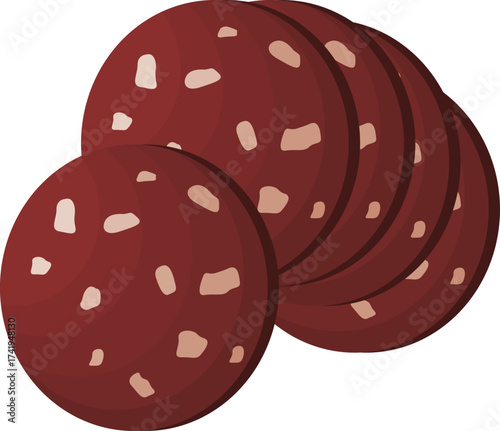 Illustration of Sliced Bologna Sausage