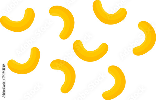Scattered Macaroni Pasta Illustration