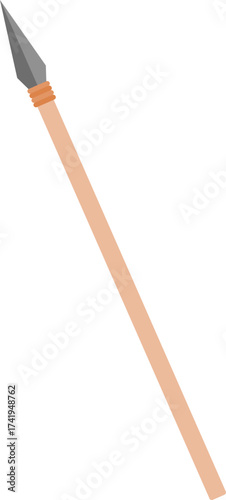 Illustration of a Spear with a Metal Tip