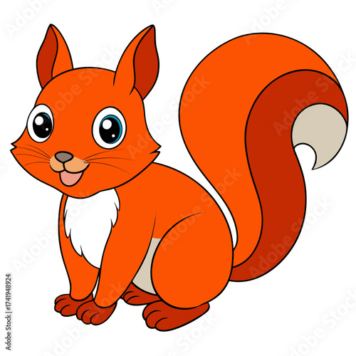 Cartoon squirrel with big eyes and bushy tail